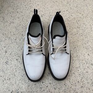 Men's White & Black Leather foot jou golf shoes